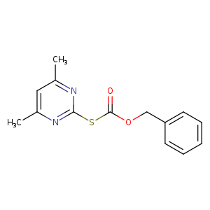 O=C(Sc1nc(C)cc(n1)C)OCc1ccccc1