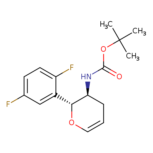 O=C(OC(C)(C)C)N[C@H]1CC=CO[C@@H]1c1cc(F)ccc1F