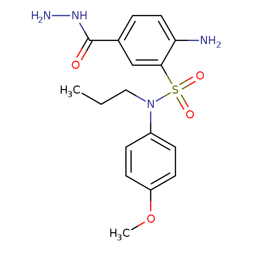 CCCN(S(=O)(=O)c1cc(ccc1N)C(=O)NN)c1ccc(cc1)OC