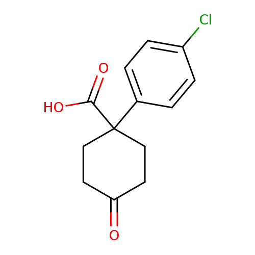 OC(=O)C1(CCC(=O)CC1)c1ccc(cc1)Cl