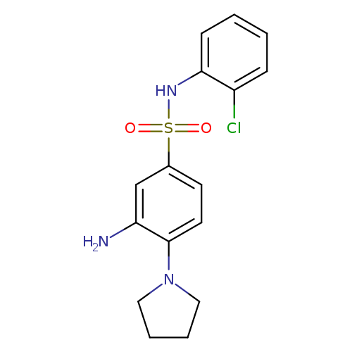 Nc1cc(ccc1N1CCCC1)S(=O)(=O)Nc1ccccc1Cl