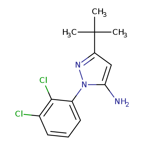 Clc1cccc(c1Cl)n1nc(cc1N)C(C)(C)C