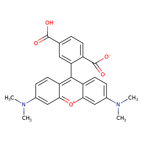 [O-]C(=O)c1ccc(cc1c1c2ccc(cc2[o+]c2c1ccc(c2)N(C)C)N(C)C)C(=O)O