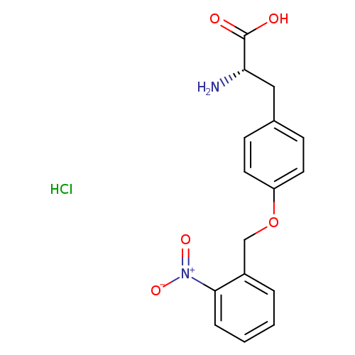 OC(=O)[C@H](Cc1ccc(cc1)OCc1ccccc1[N+](=O)[O-])N.Cl