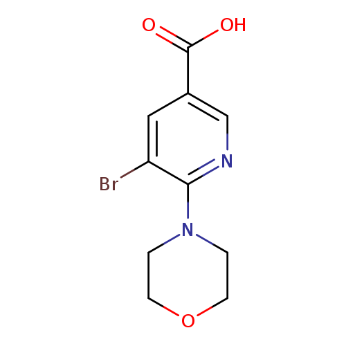 Brc1cc(cnc1N1CCOCC1)C(=O)O