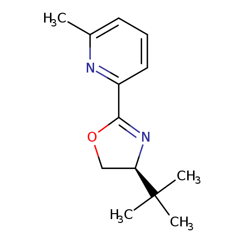 Cc1cccc(n1)C1=N[C@H](CO1)C(C)(C)C