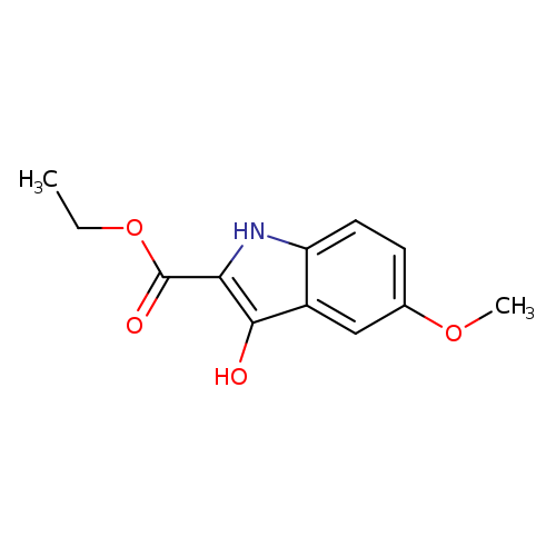 CCOC(=O)c1[nH]c2c(c1O)cc(cc2)OC