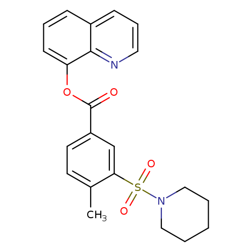 O=C(c1ccc(c(c1)S(=O)(=O)N1CCCCC1)C)Oc1cccc2c1nccc2