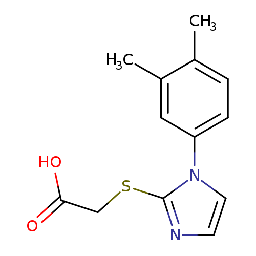 OC(=O)CSc1nccn1c1ccc(c(c1)C)C