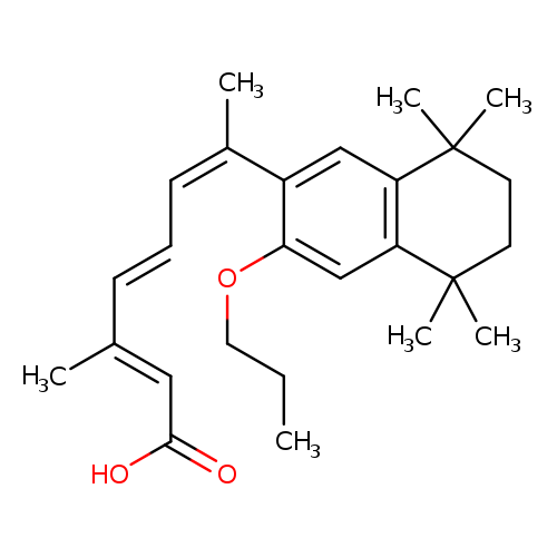 CCCOc1cc2c(cc1/C(=CC=CC(=CC(=O)O)C)/C)C(C)(C)CCC2(C)C