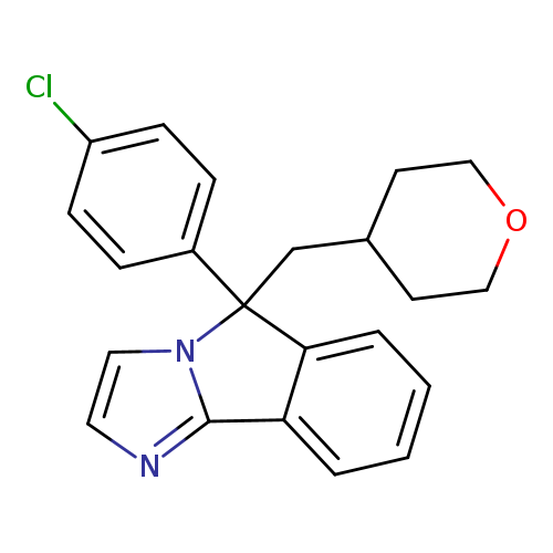 Clc1ccc(cc1)C1(CC2CCOCC2)n2ccnc2c2c1cccc2