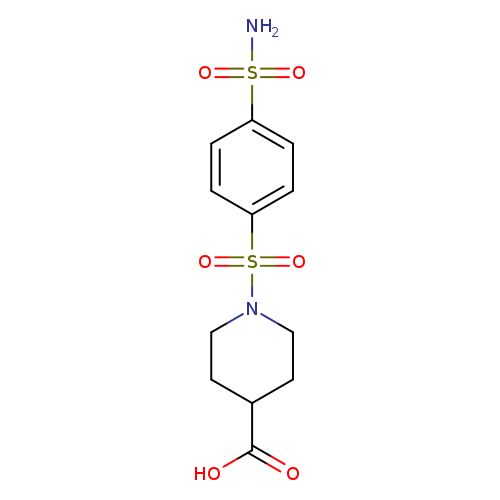 OC(=O)C1CCN(CC1)S(=O)(=O)c1ccc(cc1)S(=O)(=O)N