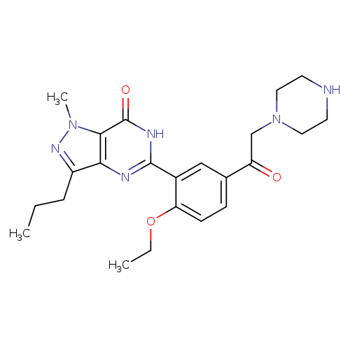 CCCc1nn(c2c1nc([nH]c2=O)c1cc(ccc1OCC)C(=O)CN1CCNCC1)C