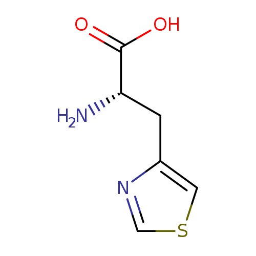 N[C@H](C(=O)O)Cc1cscn1