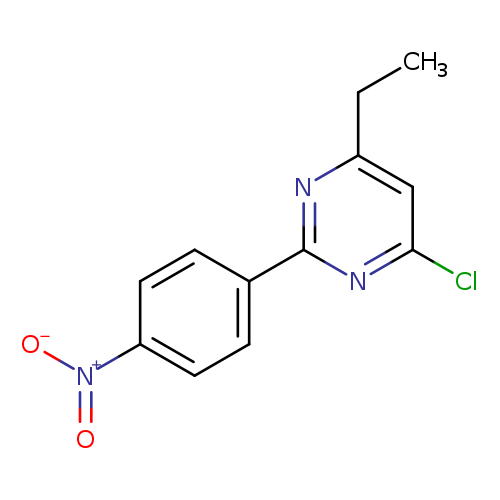 CCc1cc(Cl)nc(n1)c1ccc(cc1)[N+](=O)[O-]