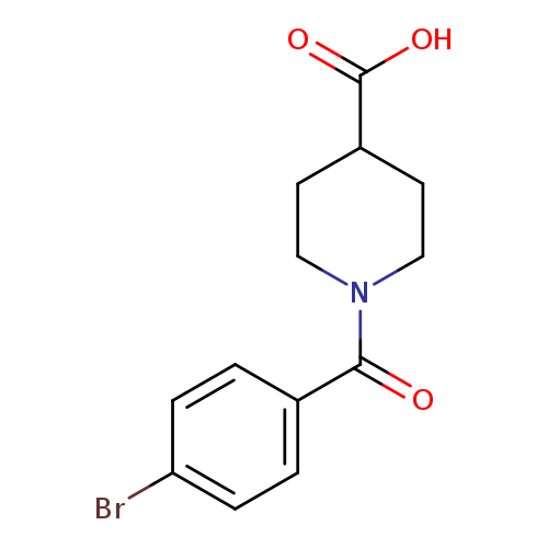 O=C(c1ccc(cc1)Br)N1CCC(CC1)C(=O)O