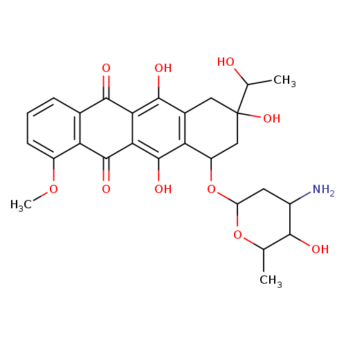 COc1cccc2c1C(=O)c1c(C2=O)c(O)c2c(c1O)C(OC1CC(N)C(C(O1)C)O)CC(C2)(O)C(O)C