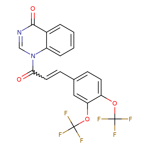 O=c1ncn(c2c1cccc2)C(=O)C=Cc1ccc(c(c1)OC(F)(F)F)OC(F)(F)F