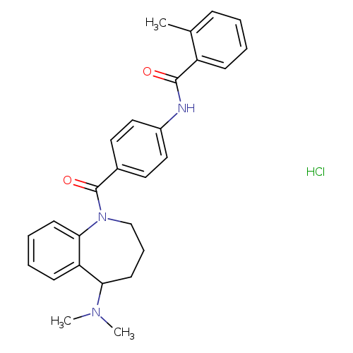 O=C(N1CCCC(c2c1cccc2)N(C)C)c1ccc(cc1)NC(=O)c1ccccc1C.Cl