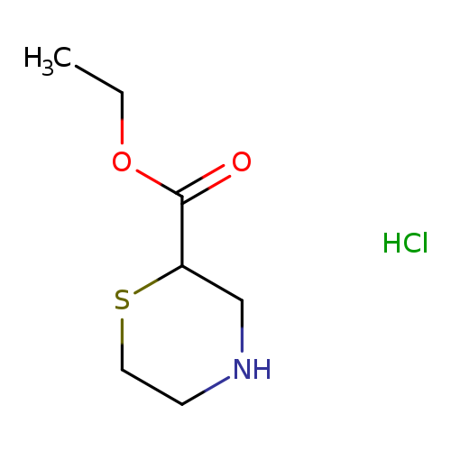 CCOC(=O)C1CNCCS1.Cl