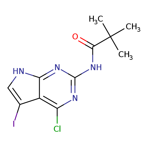 O=C(C(C)(C)C)Nc1nc(Cl)c2c(n1)[nH]cc2I