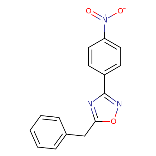 [O-][N+](=O)c1ccc(cc1)c1noc(n1)Cc1ccccc1