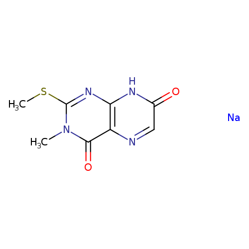 CSc1nc2[nH]c(=O)cnc2c(=O)n1C.[Na]
