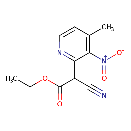 CCOC(=O)C(c1nccc(c1[N+](=O)[O-])C)C#N