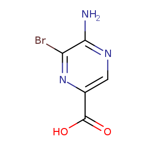 OC(=O)c1cnc(c(n1)Br)N