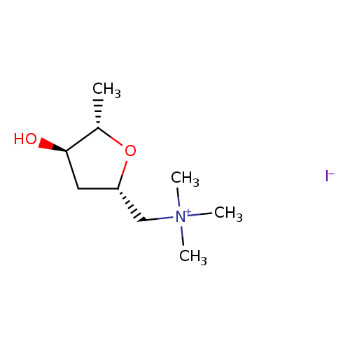 O[C@@H]1C[C@H](O[C@H]1C)C[N+](C)(C)C.[I-]