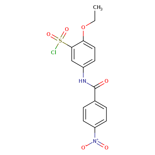 CCOc1ccc(cc1S(=O)(=O)Cl)NC(=O)c1ccc(cc1)[N+](=O)[O-]
