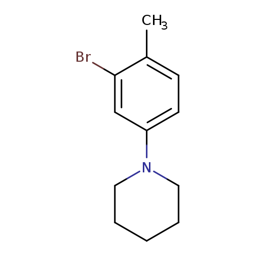 Cc1ccc(cc1Br)N1CCCCC1