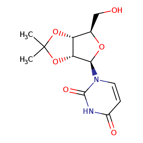 OC[C@H]1O[C@H]([C@H]2[C@@H]1OC(O2)(C)C)n1ccc(=O)[nH]c1=O