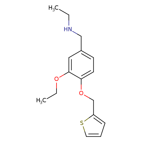 CCNCc1ccc(c(c1)OCC)OCc1cccs1