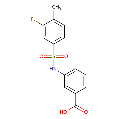 OC(=O)c1cccc(c1)NS(=O)(=O)c1ccc(c(c1)F)C