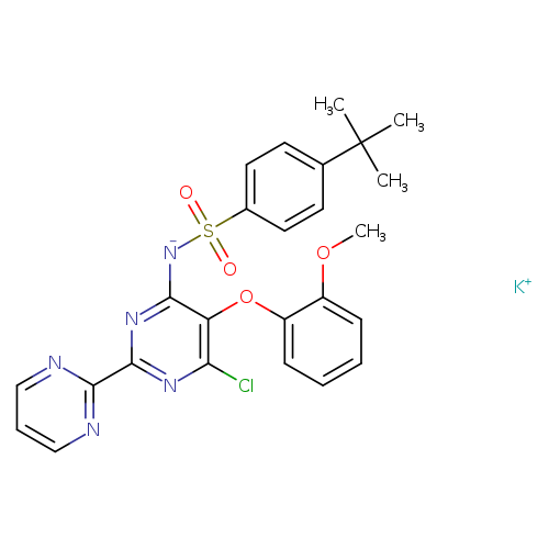 COc1ccccc1Oc1c(Cl)nc(nc1[N-]S(=O)(=O)c1ccc(cc1)C(C)(C)C)c1ncccn1.[K+]