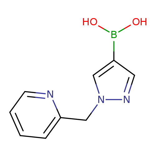 OB(c1cnn(c1)Cc1ccccn1)O