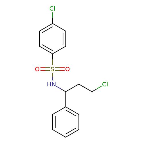 ClCCC(c1ccccc1)NS(=O)(=O)c1ccc(cc1)Cl