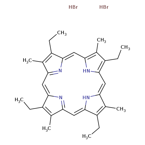 CCC1=C(C)C2=NC1=Cc1[nH]c(c(c1C)CC)C=c1[nH]c(=CC3=NC(=C2)C(=C3C)CC)c(c1C)CC.Br.Br