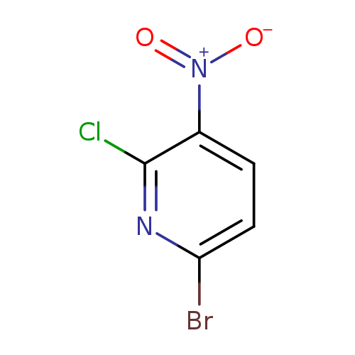 [O-][N+](=O)c1ccc(nc1Cl)Br