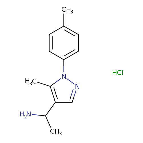Cc1ccc(cc1)n1ncc(c1C)C(N)C.Cl