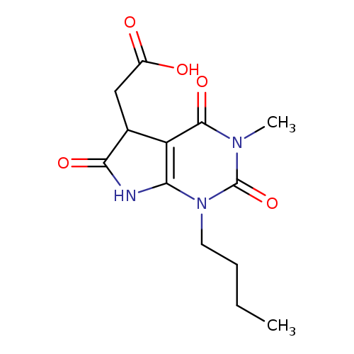 CCCCn1c2NC(=O)C(c2c(=O)n(c1=O)C)CC(=O)O
