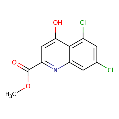 COC(=O)c1cc(O)c2c(n1)cc(cc2Cl)Cl