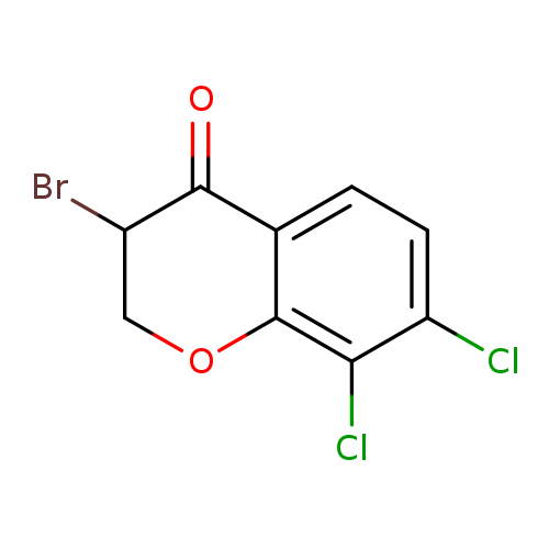 BrC1COc2c(C1=O)ccc(c2Cl)Cl