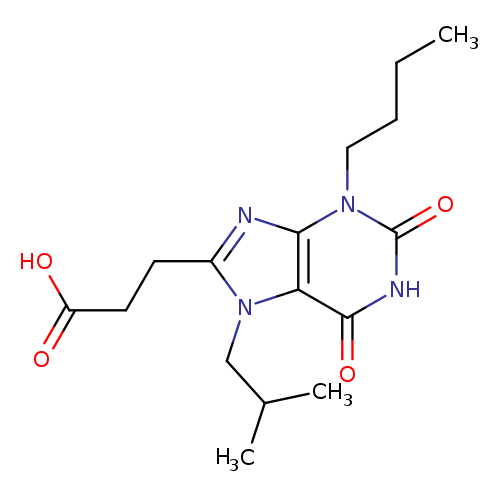 CCCCn1c(=O)[nH]c(=O)c2c1nc(n2CC(C)C)CCC(=O)O