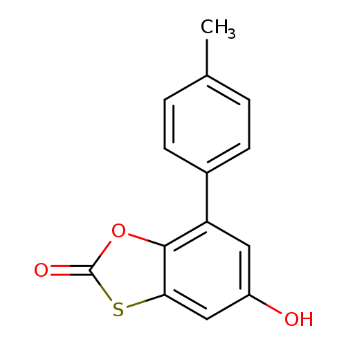 Cc1ccc(cc1)c1cc(O)cc2c1oc(=O)s2