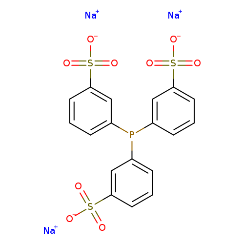 [O-]S(=O)(=O)c1cccc(c1)P(c1cccc(c1)S(=O)(=O)[O-])c1cccc(c1)S(=O)(=O)[O-].[Na+].[Na+].[Na+]