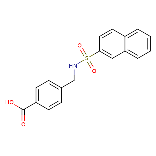 OC(=O)c1ccc(cc1)CNS(=O)(=O)c1ccc2c(c1)cccc2