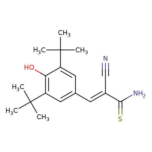 N#C/C(=Cc1cc(c(c(c1)C(C)(C)C)O)C(C)(C)C)/C(=S)N
