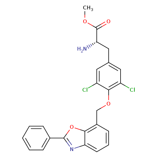 COC(=O)[C@H](Cc1cc(Cl)c(c(c1)Cl)OCc1cccc2c1oc(n2)c1ccccc1)N